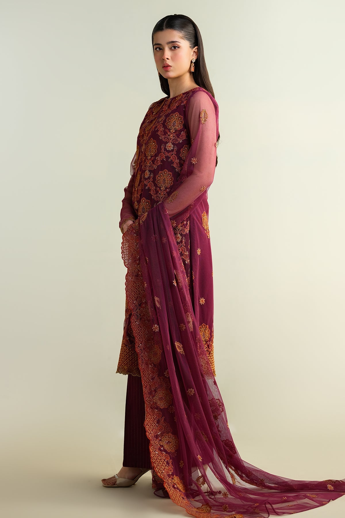 3 Piece - Embroidered Suit - E1639