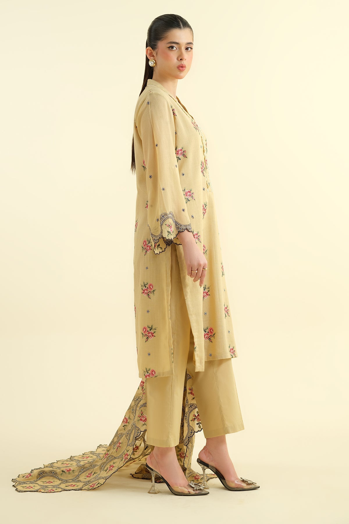 3 Piece - Embroidered Suit - E1644