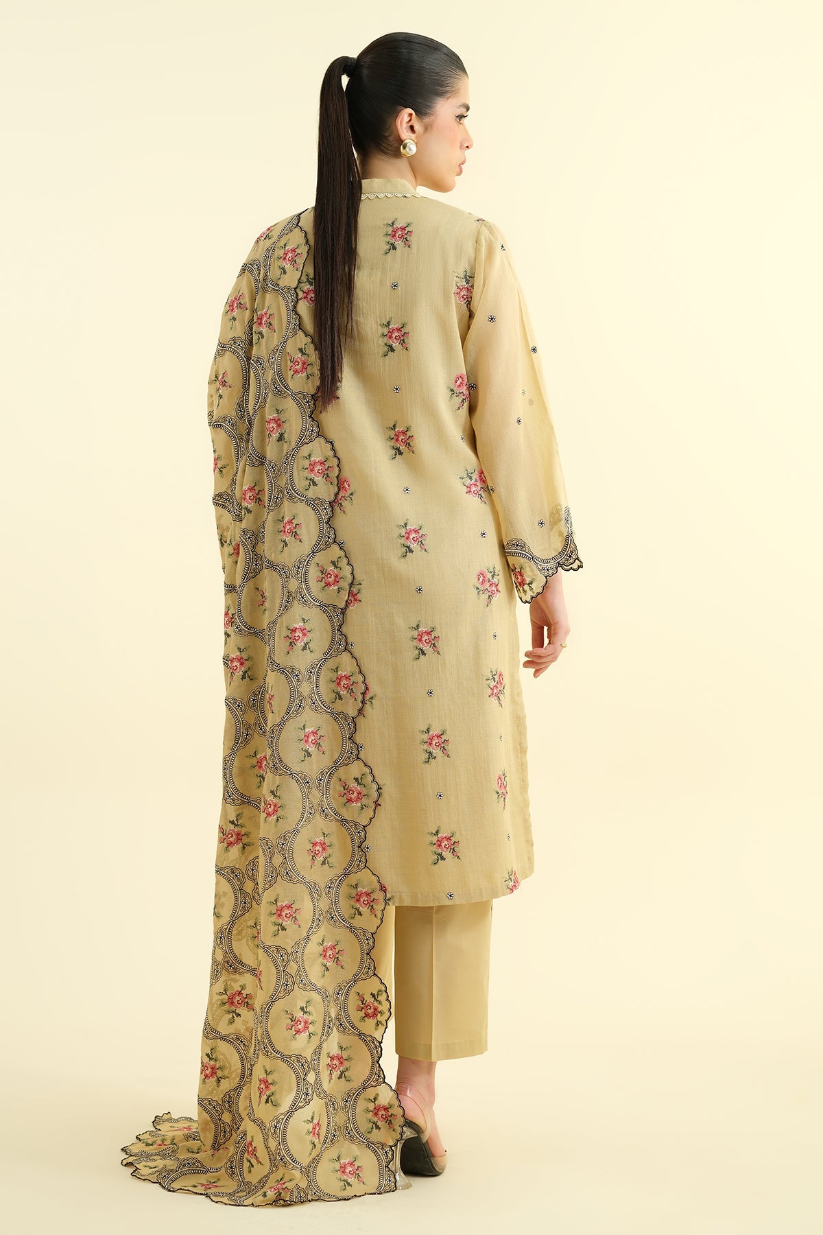 3 Piece - Embroidered Suit - E1644