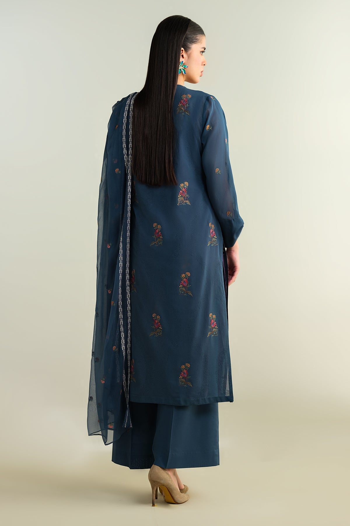 3 Piece - Embroidered Suit - E1657