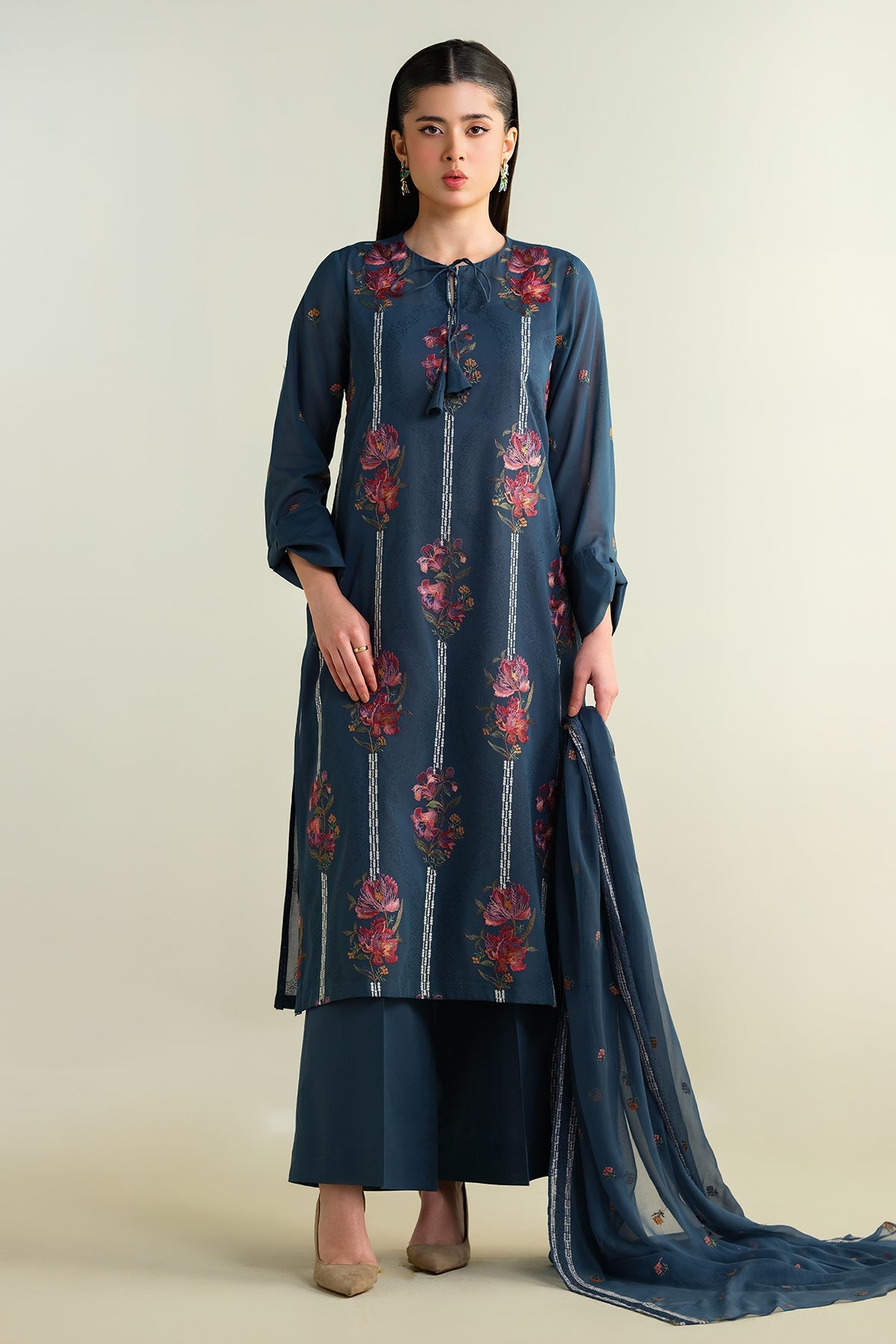 3 Piece - Embroidered Suit - E1657