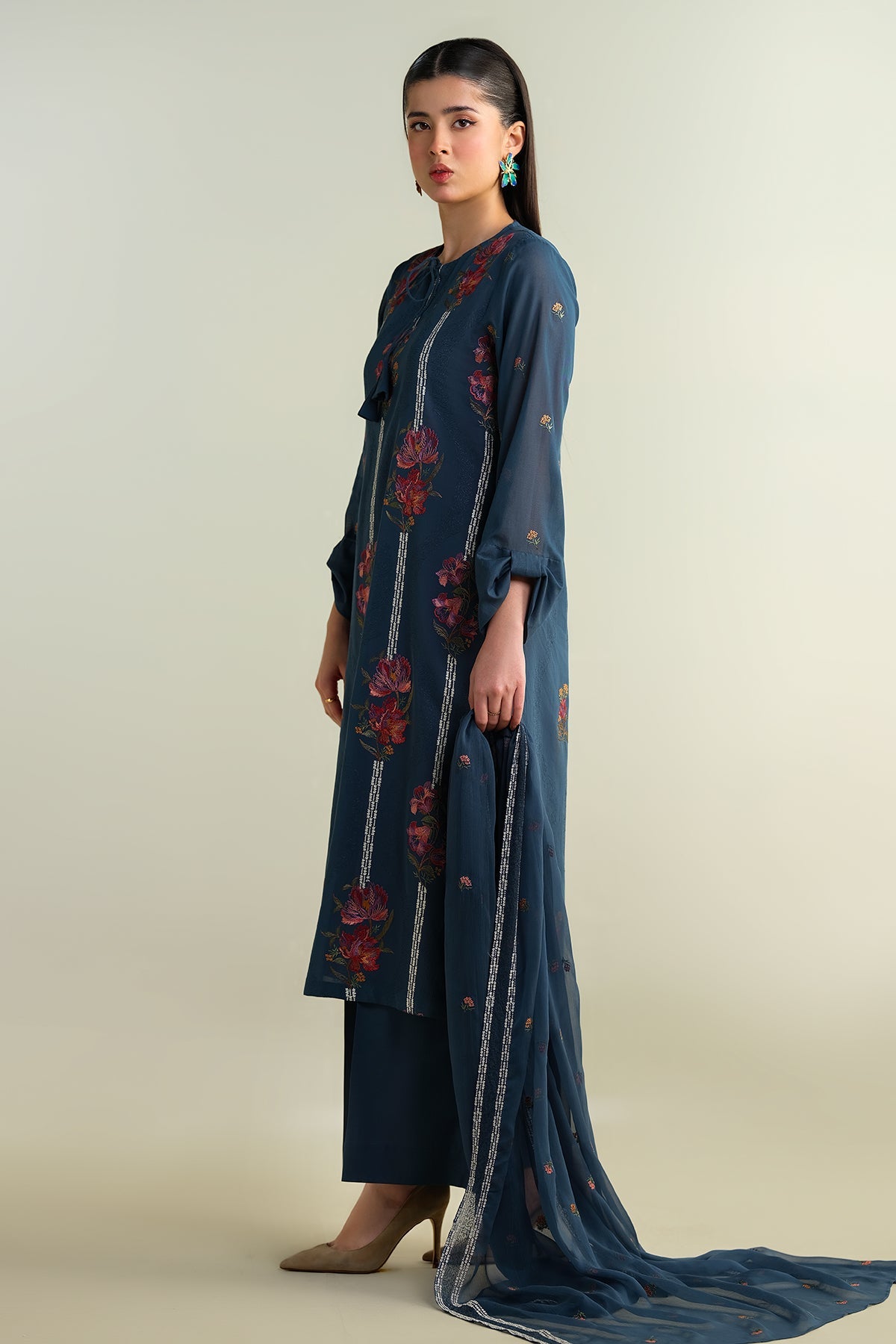 3 Piece - Embroidered Suit - E1657