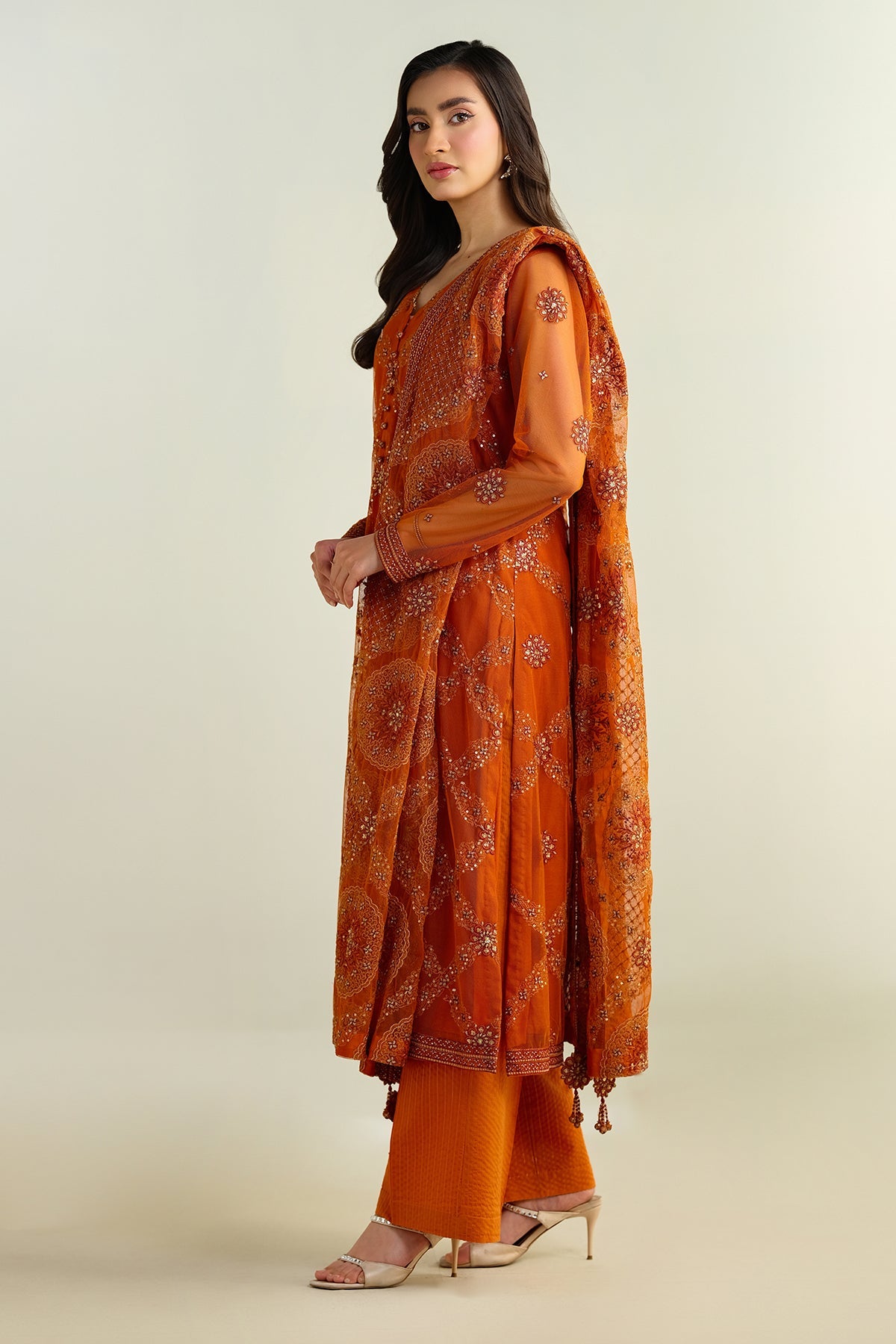 4 Piece - Embroidered Suit - E1669