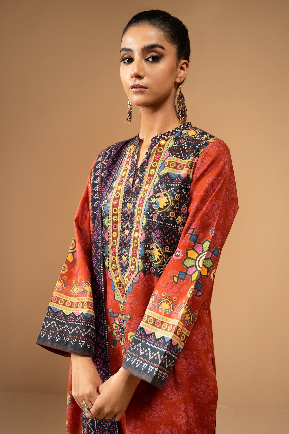 3 Piece - Printed Khaddar Suit