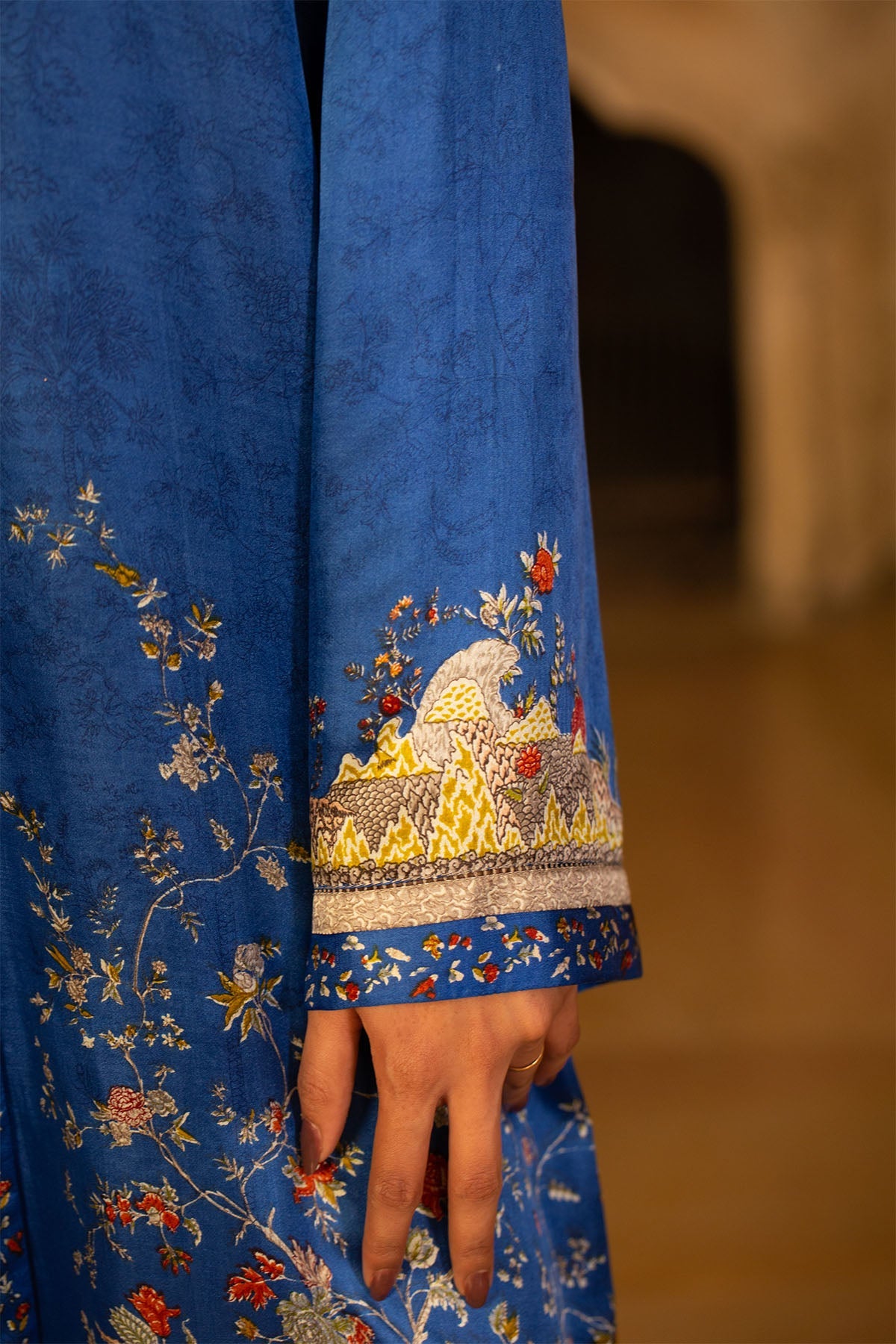 1 Piece Printed & Embalishment Sindhi Silk Shirt-mcp1406-1