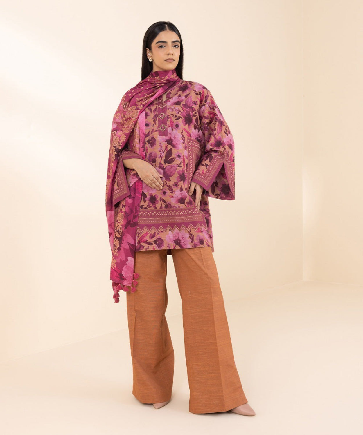Printed Winter Khaddar Unstitched Suit.