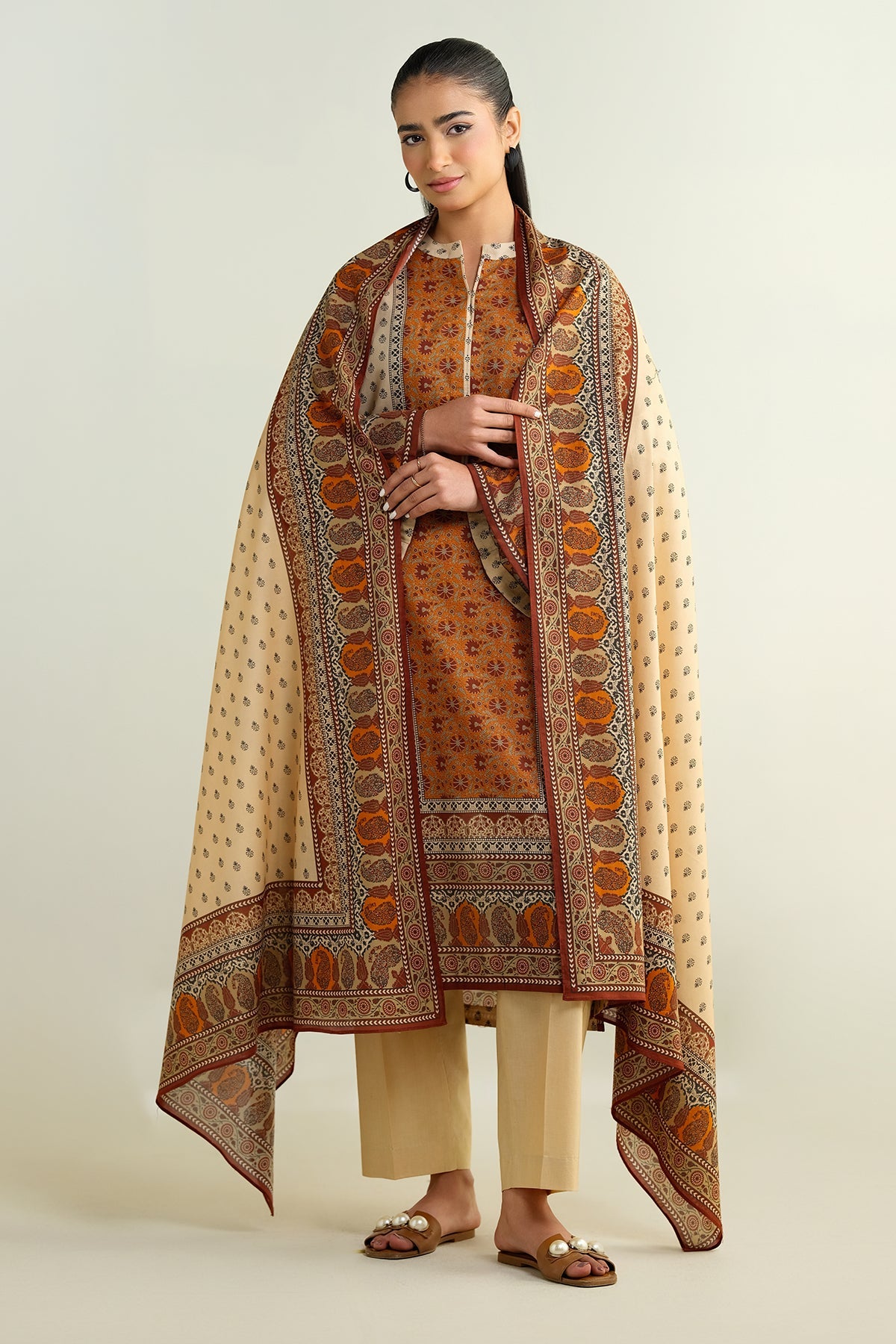 3 Piece - Printed Suit - X6154