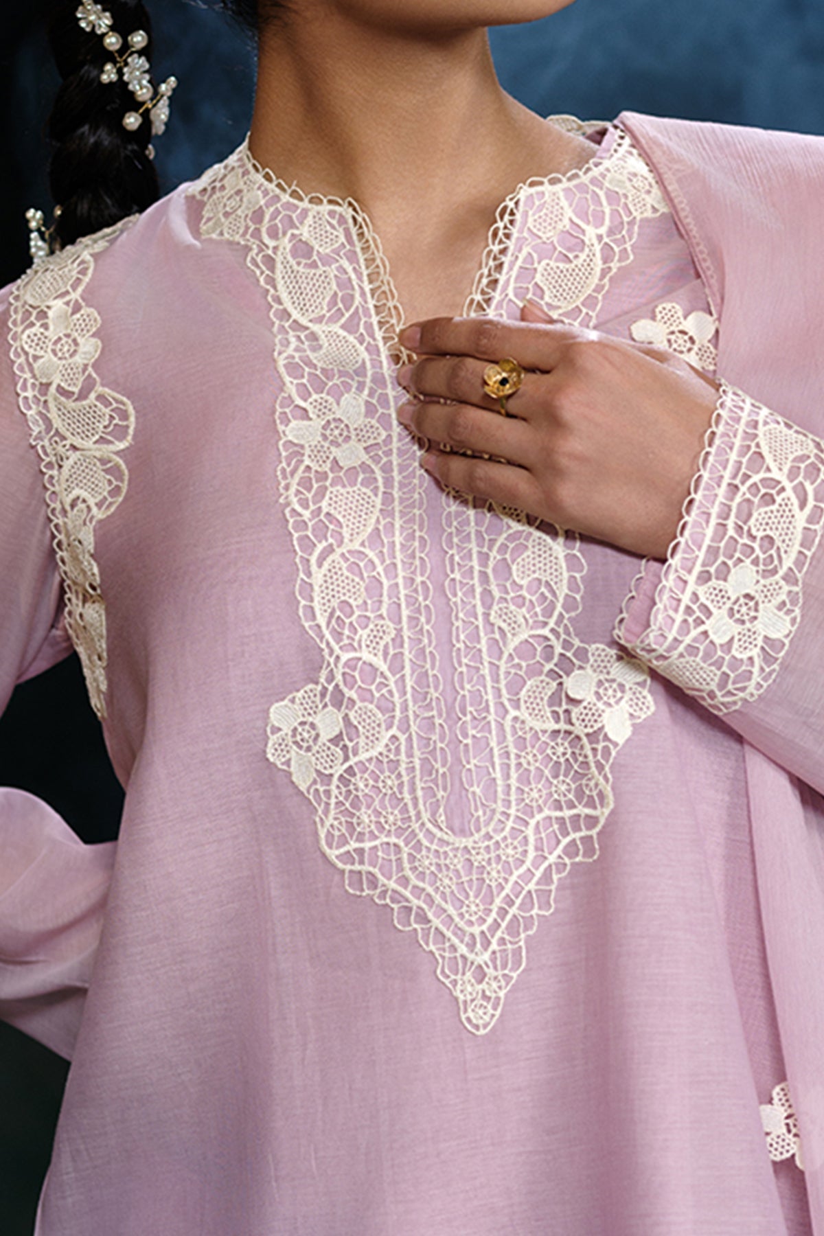4 Piece - Embroidered Suit - MCP1704-1