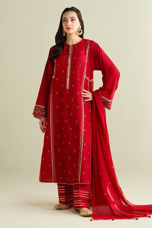 3 Piece -  Embroidered Suit - C6164