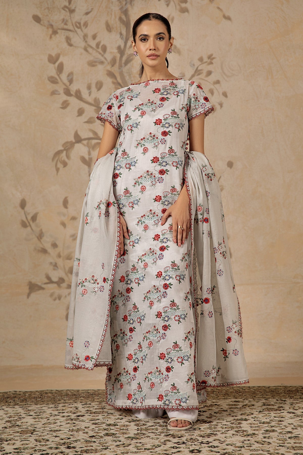 4 Piece -  Embroidered Suit - MC1601-2
