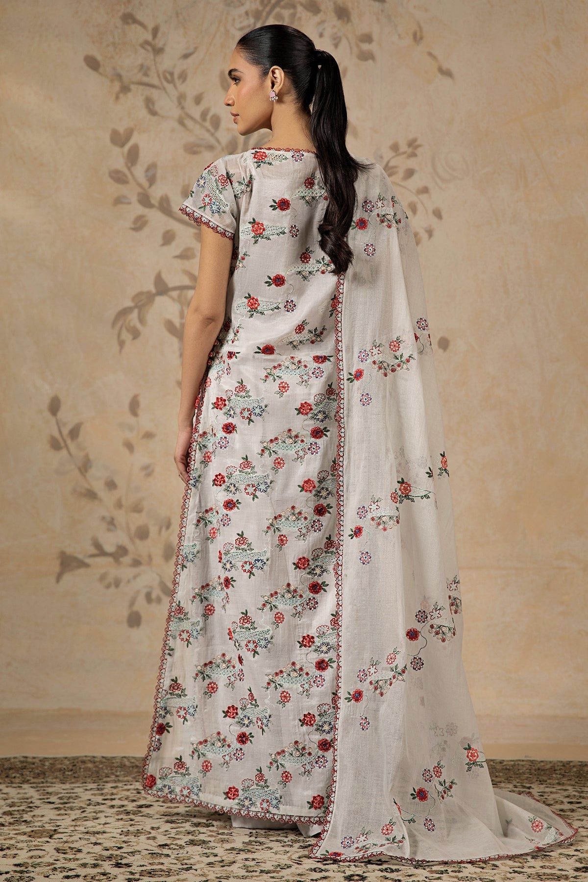 4 Piece -  Embroidered Suit - MC1601-2