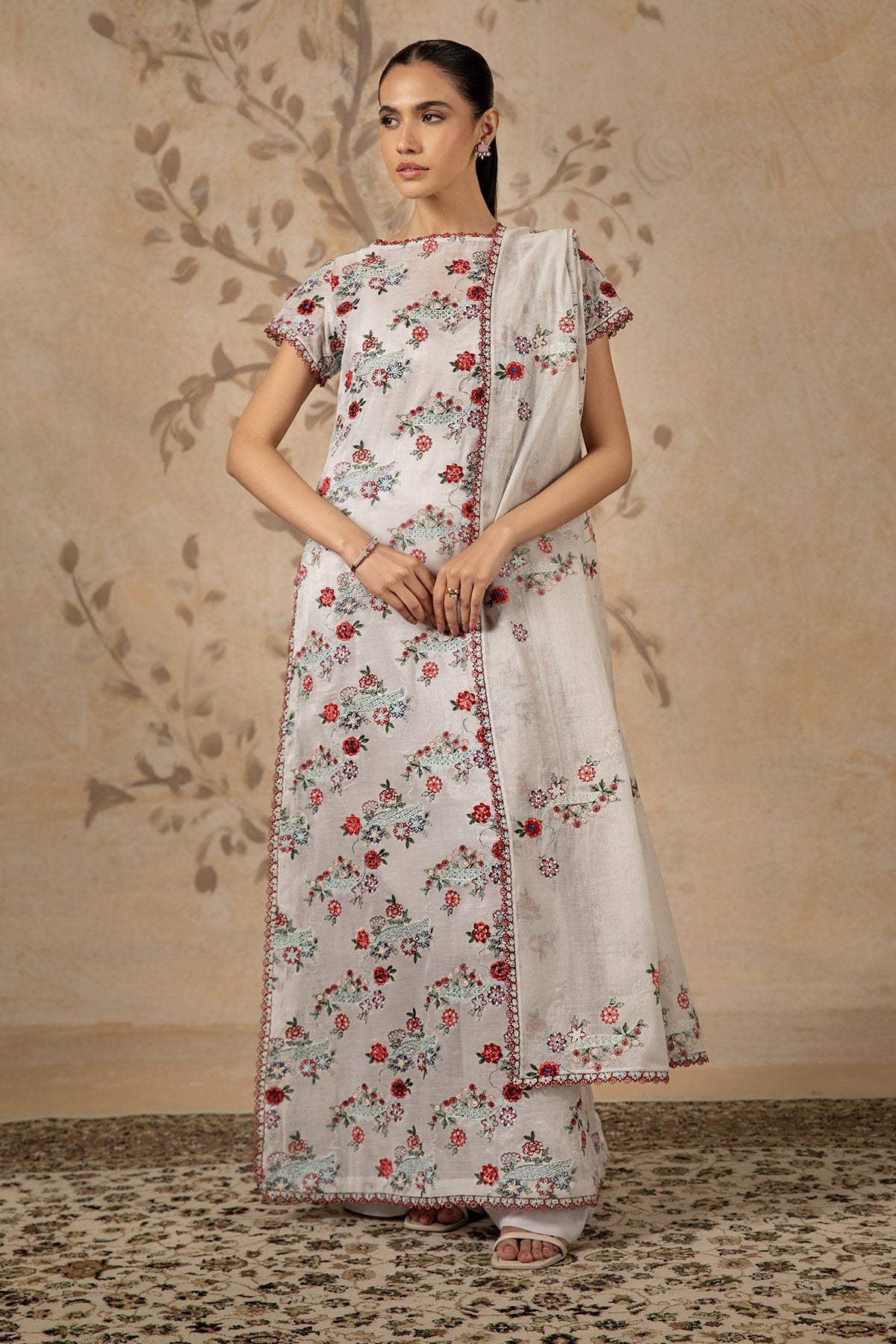 4 Piece -  Embroidered Suit - MC1601-2
