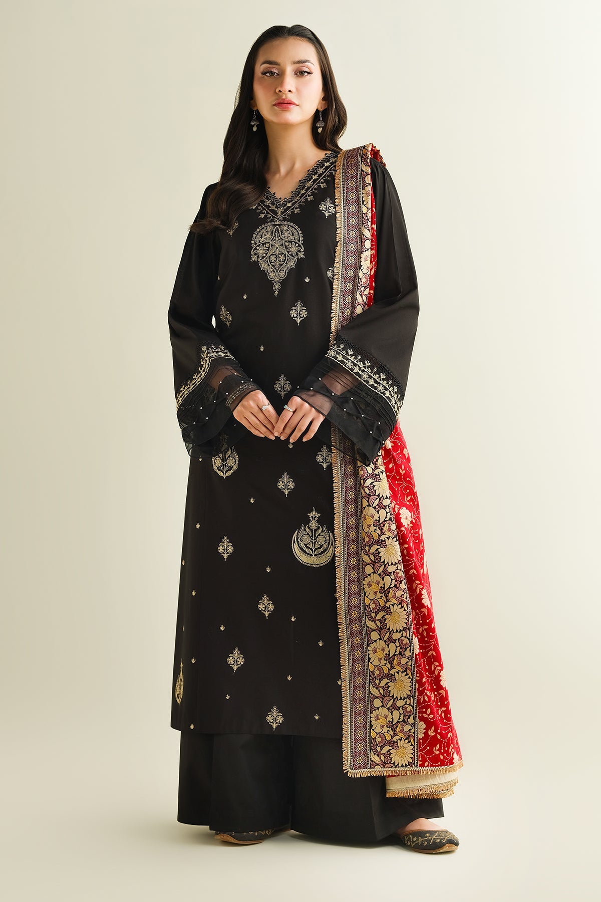 2 Piece - Embroidered Suit - C6126