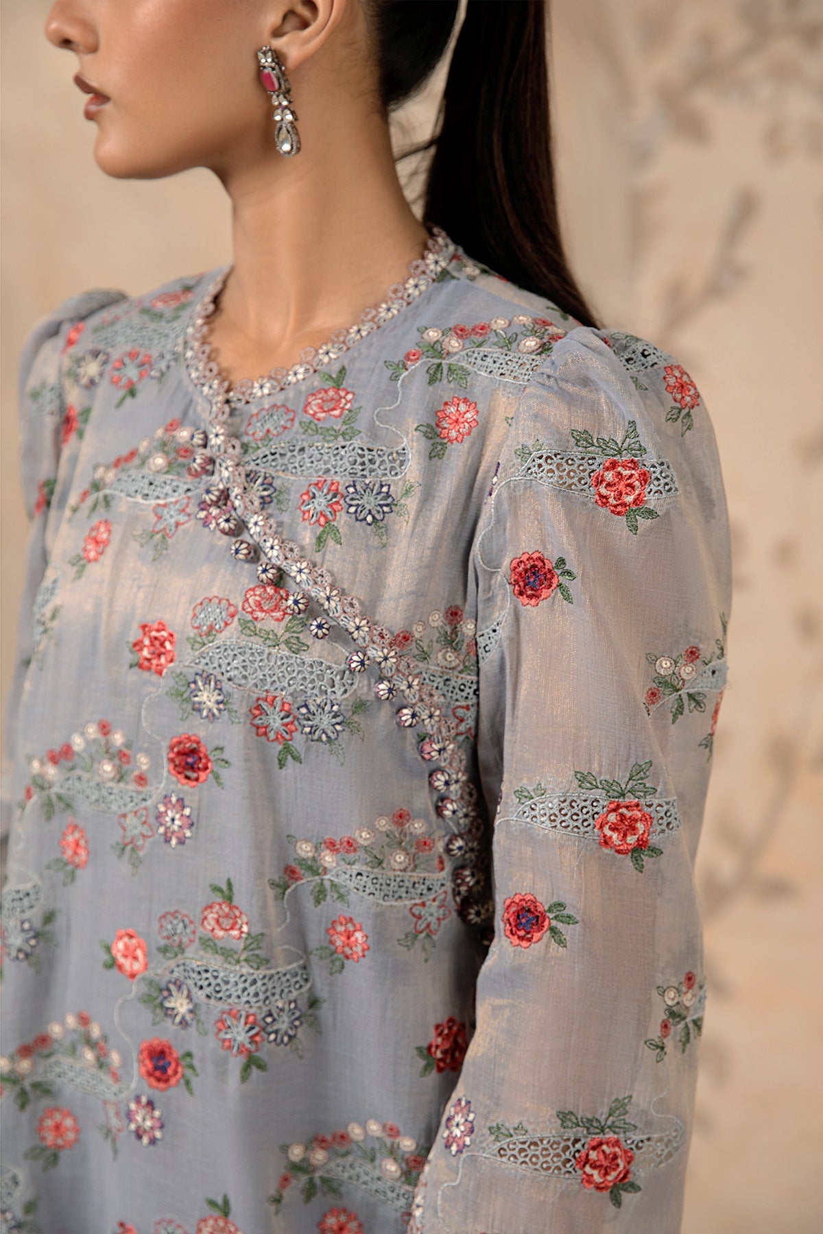 4 Piece -  Embroidered Suit - MC1601-1