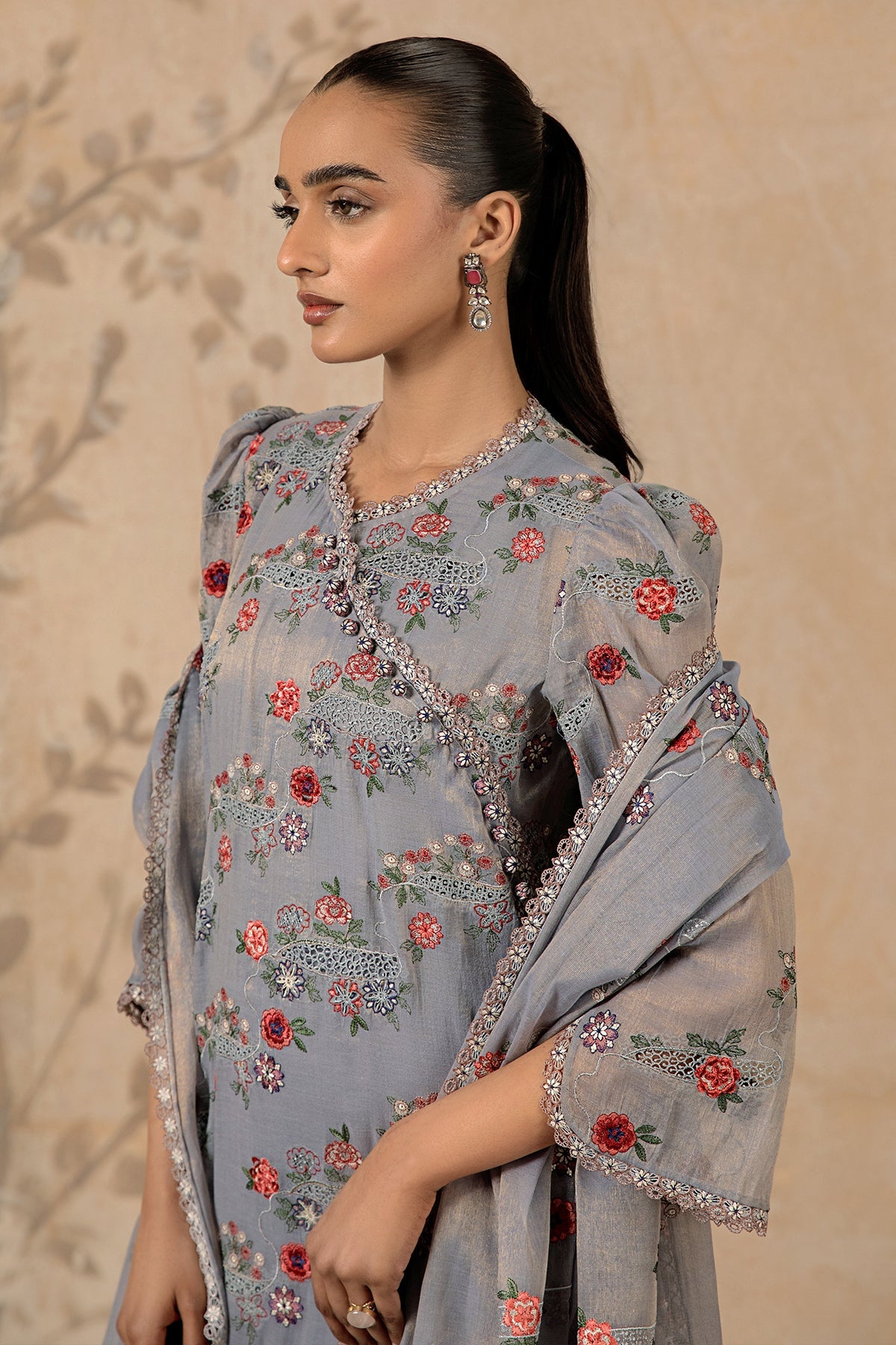 4 Piece -  Embroidered Suit - MC1601-1