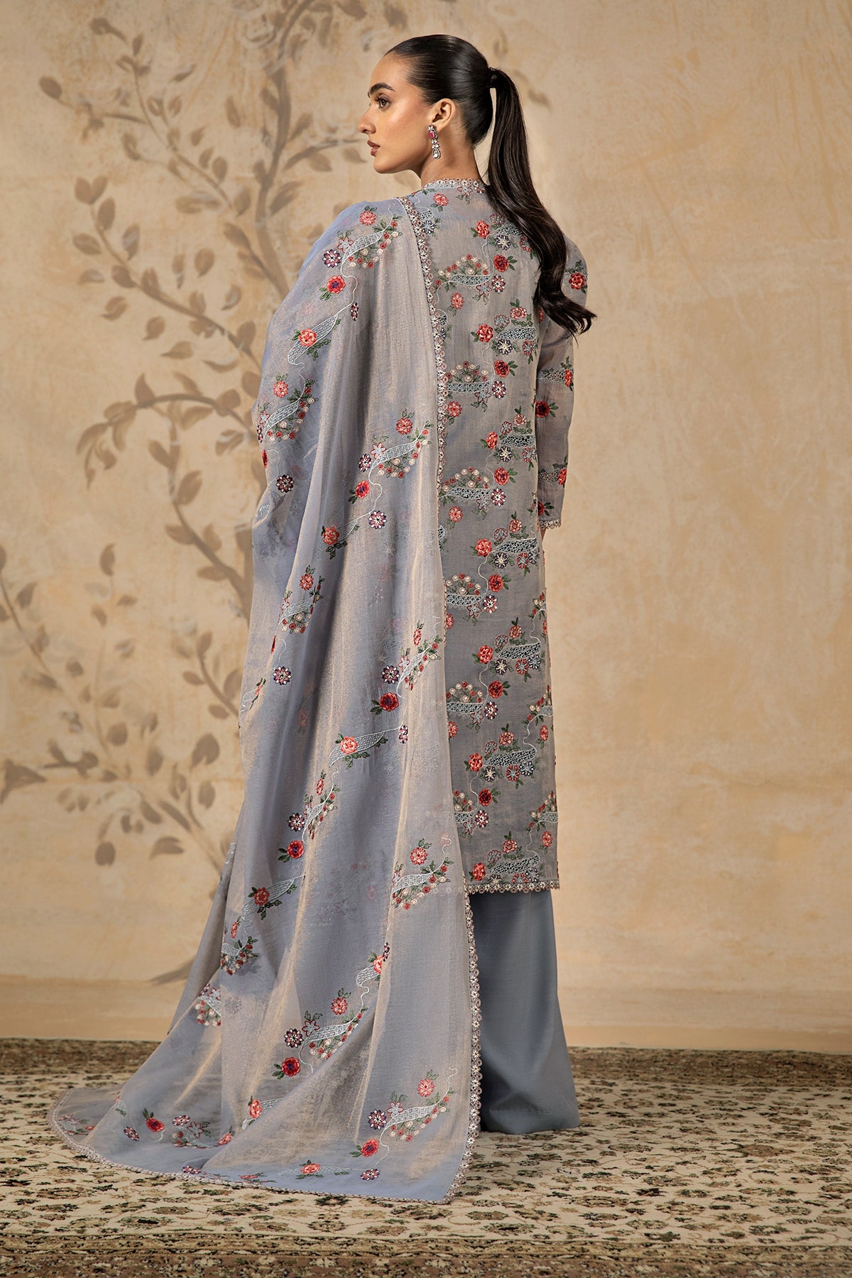 4 Piece -  Embroidered Suit - MC1601-1