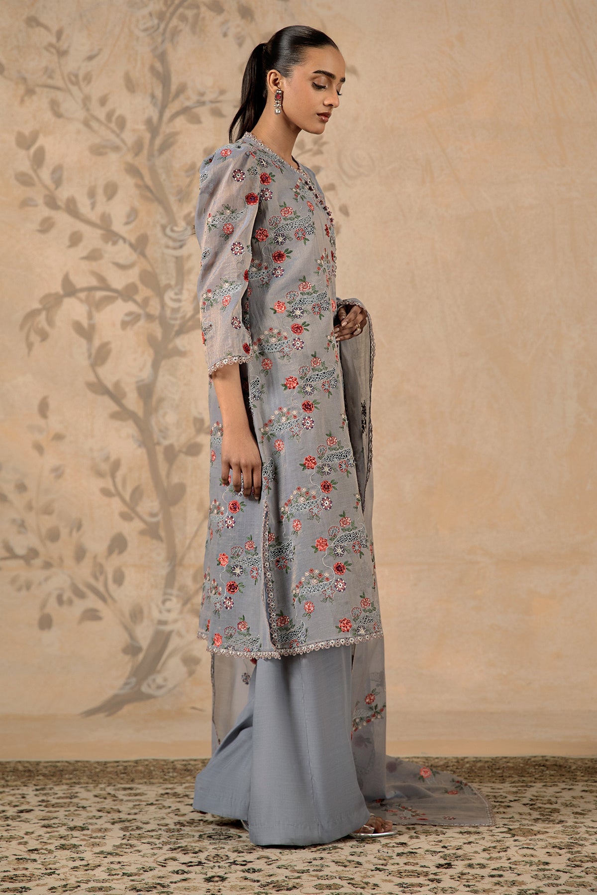 4 Piece -  Embroidered Suit - MC1601-1