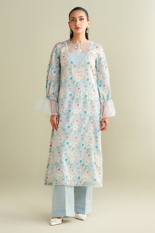 2 Piece - Printed Embroidered Suit - C6102
