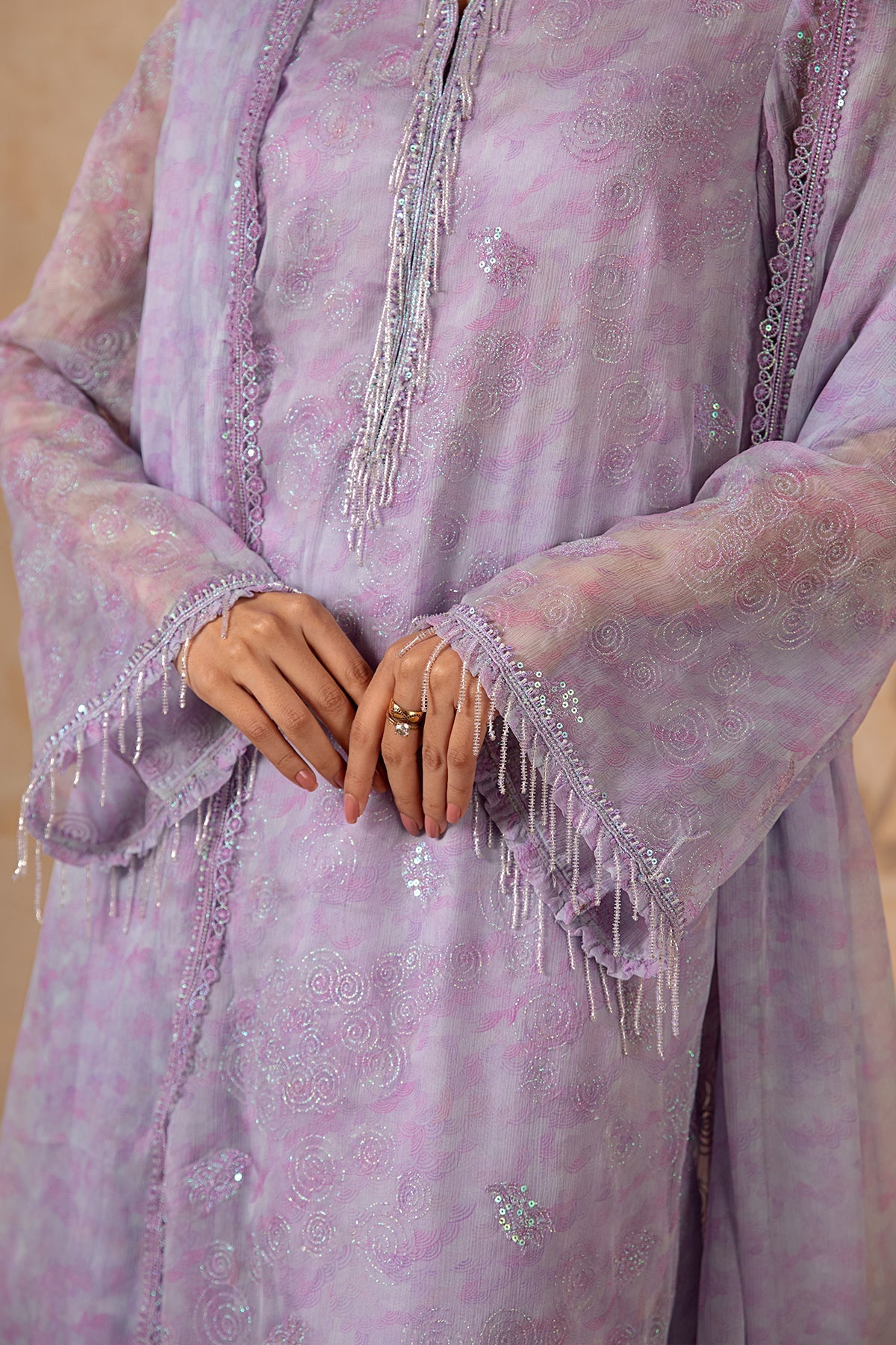 4 Piece - Printed & Embroidered Suit - MC1612-2