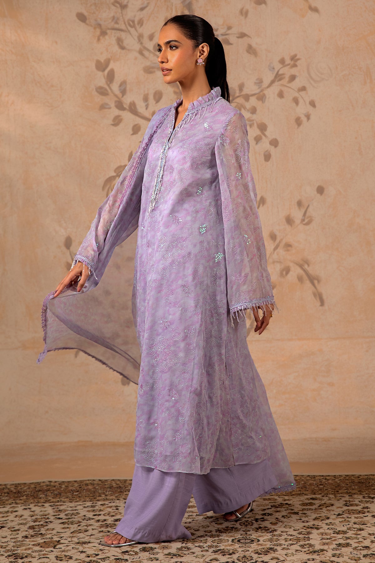 4 Piece - Printed & Embroidered Suit - MC1612-2