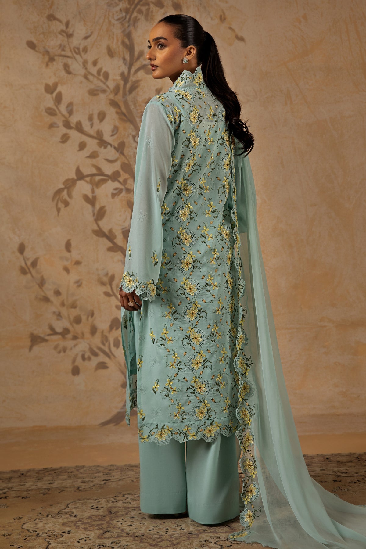 4 Piece - Premium Pure Voile Embroidered Suit - MC1611