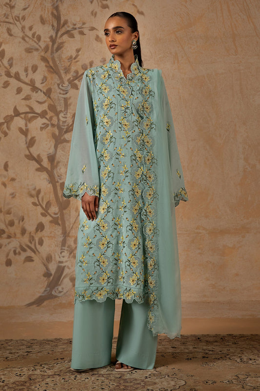 4 Piece - Premium Pure Voile Embroidered Suit - MC1611
