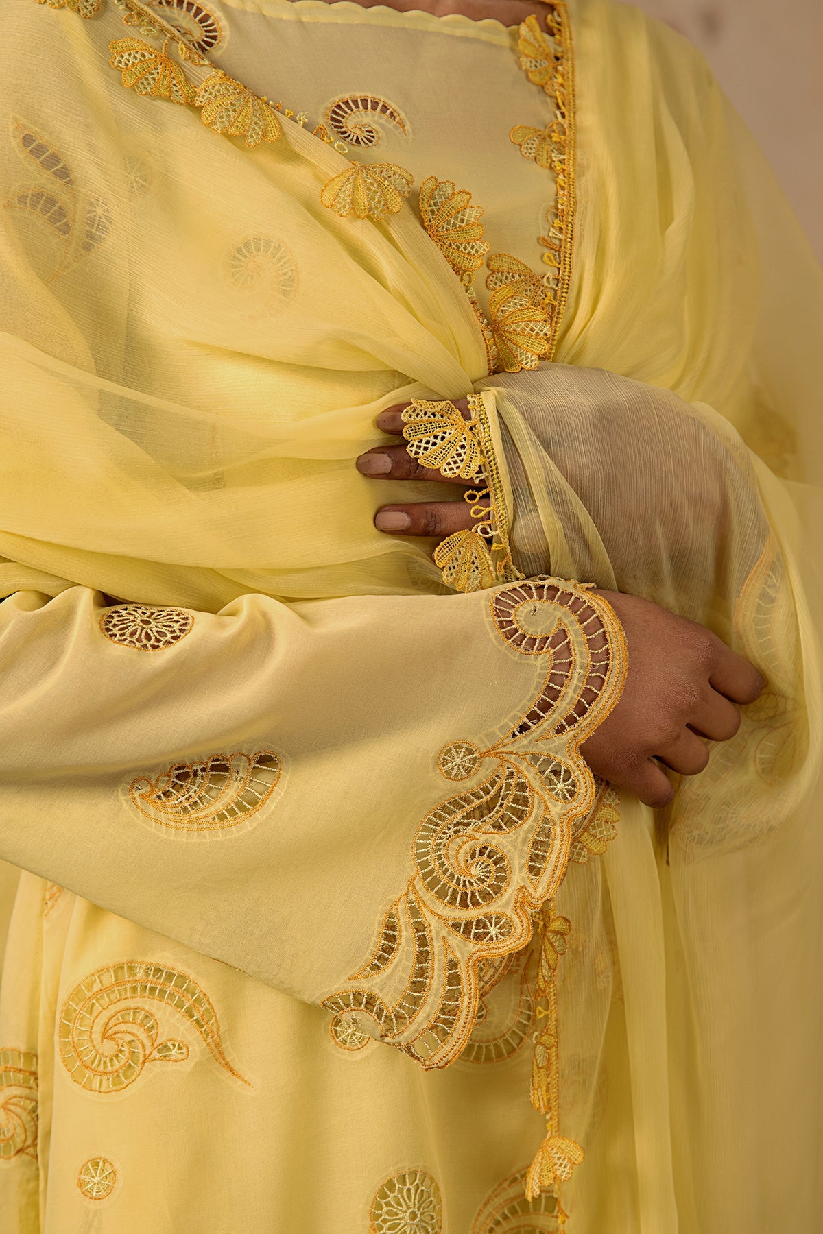 4 Piece - Premium Pure Voile Embroidered Suit - MC1608-2