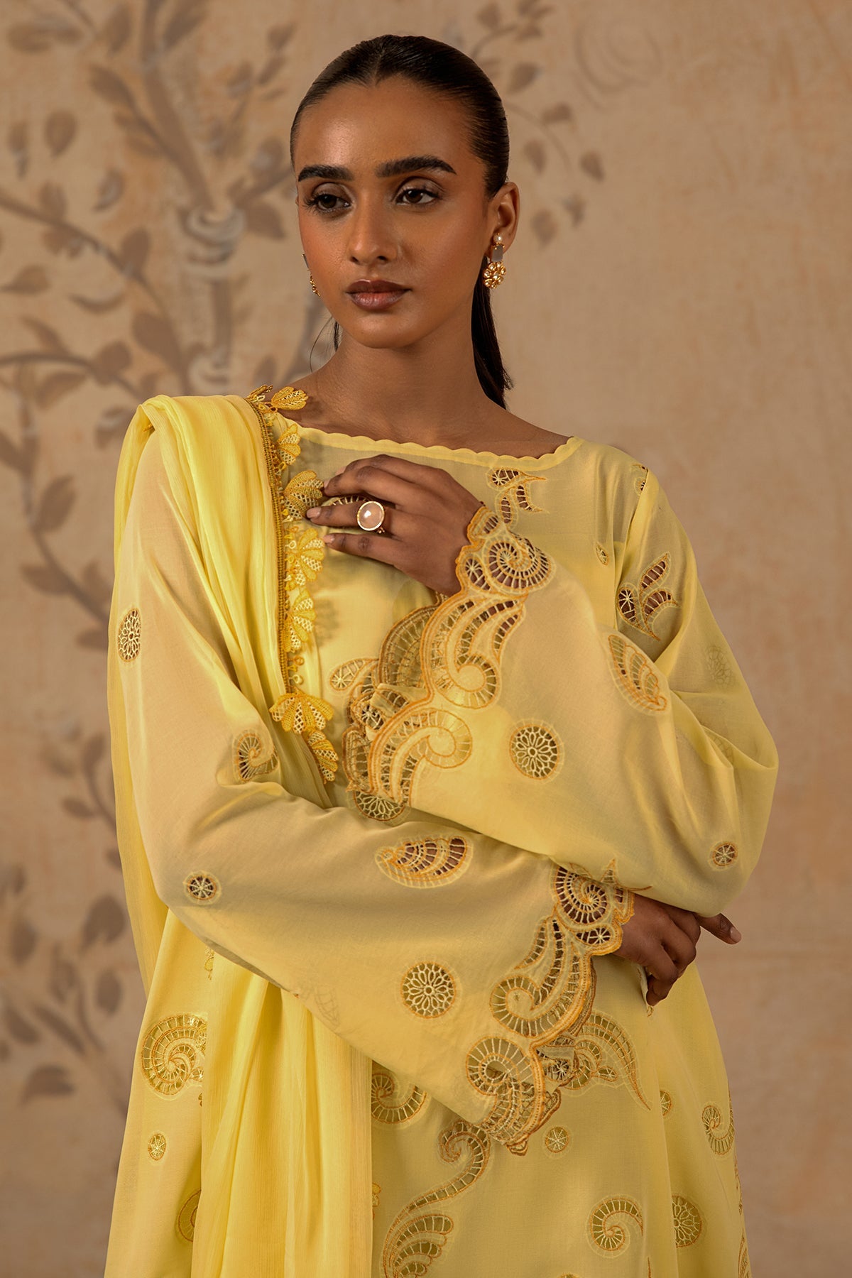 4 Piece - Premium Pure Voile Embroidered Suit - MC1608-2