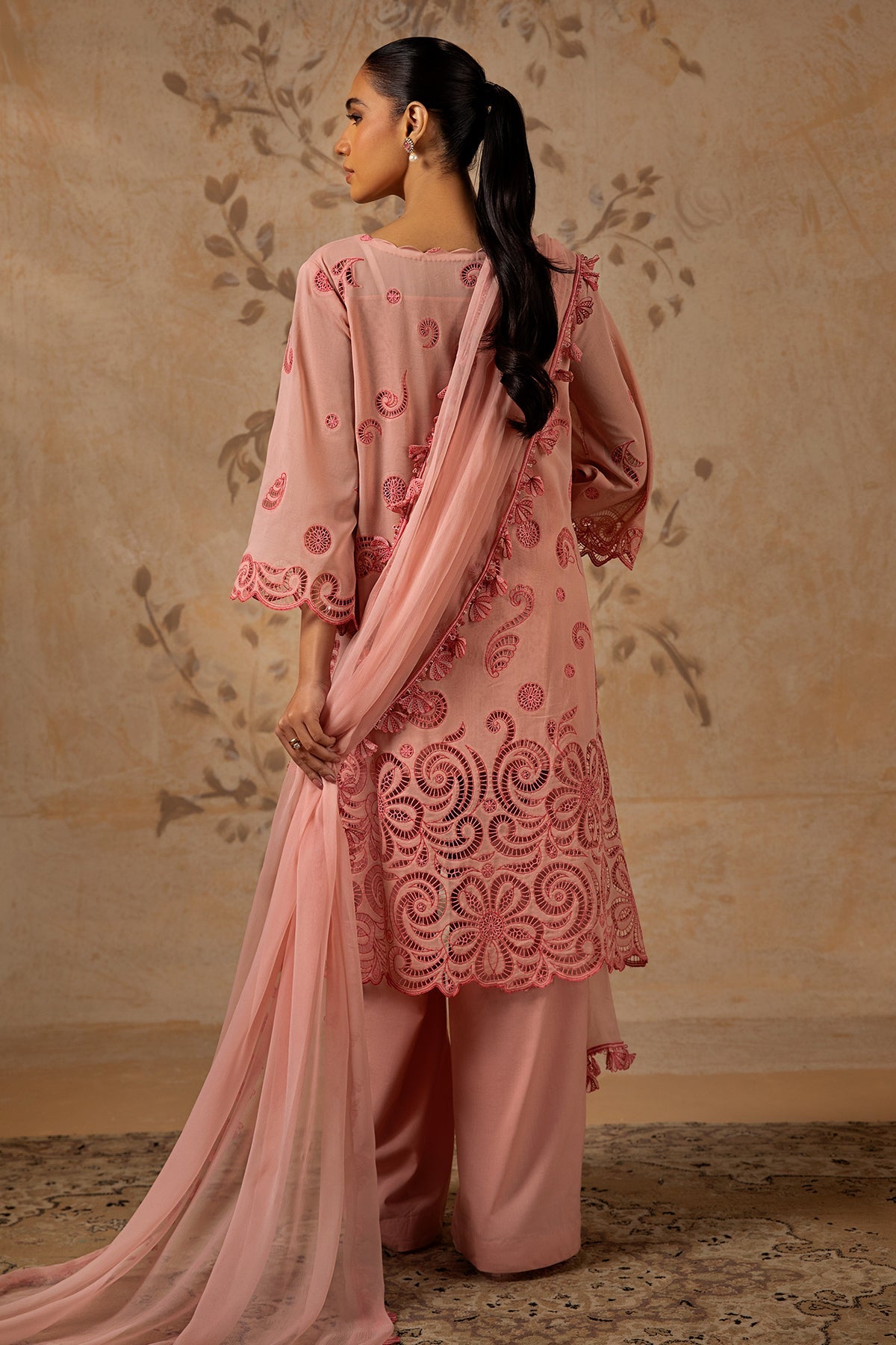 4 Piece - Premium Pure Voile Embroidered Suit - MC1608-1