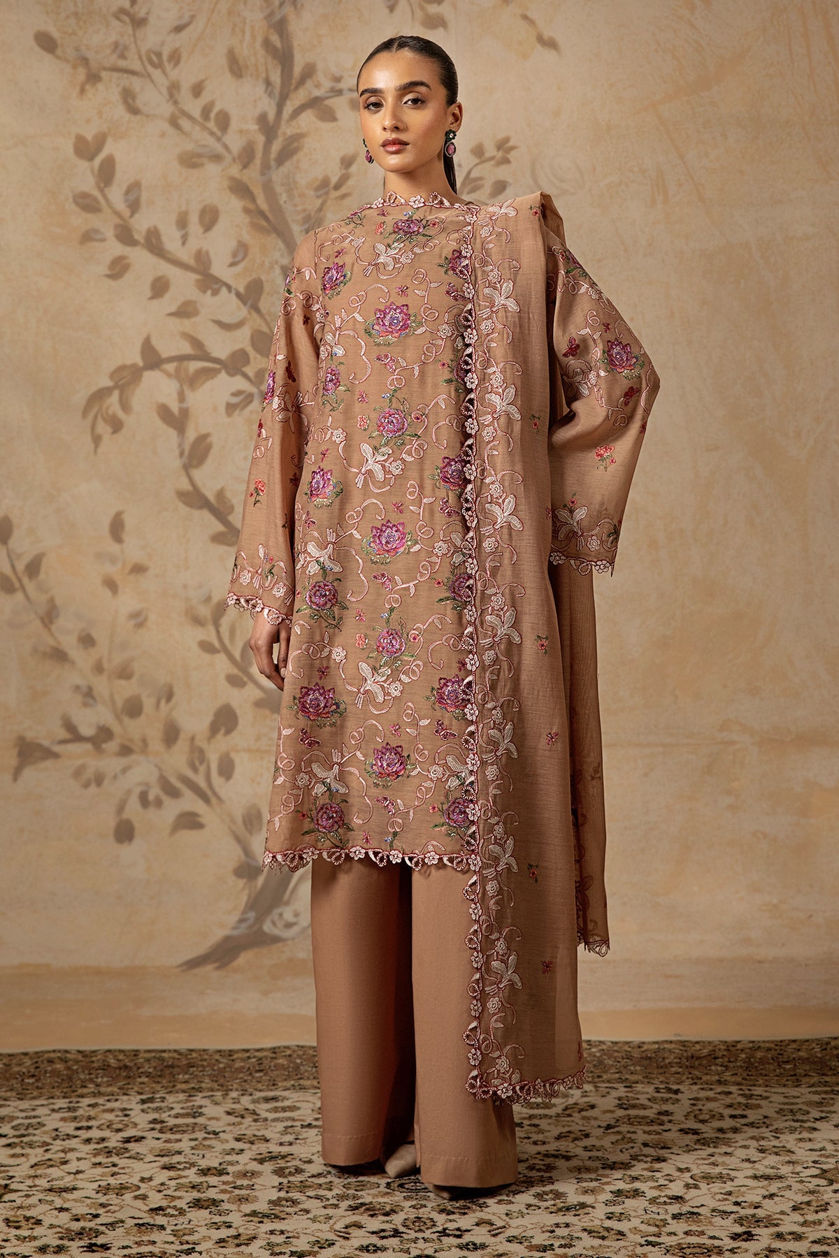 4 Piece -  Embroidered Suit - MC1610-2