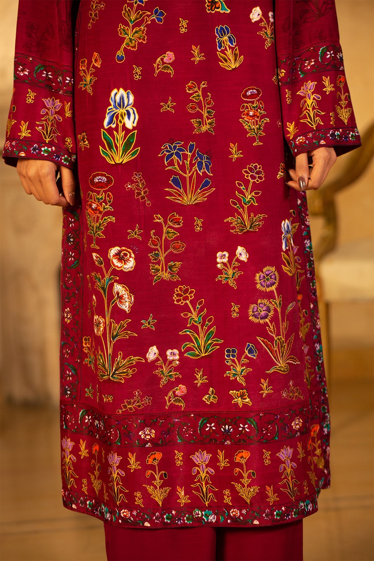 2 Piece  Pk Raw Silk Shirt & Trouser-mcp1412-1