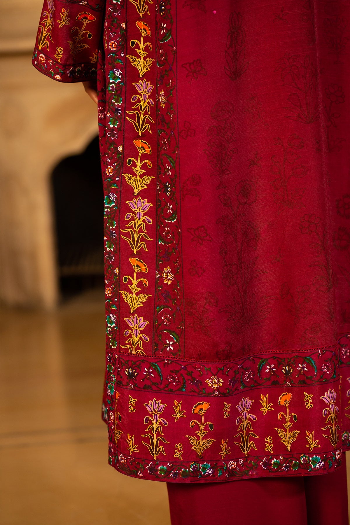 2 Piece  Pk Raw Silk Shirt & Trouser-mcp1412-1