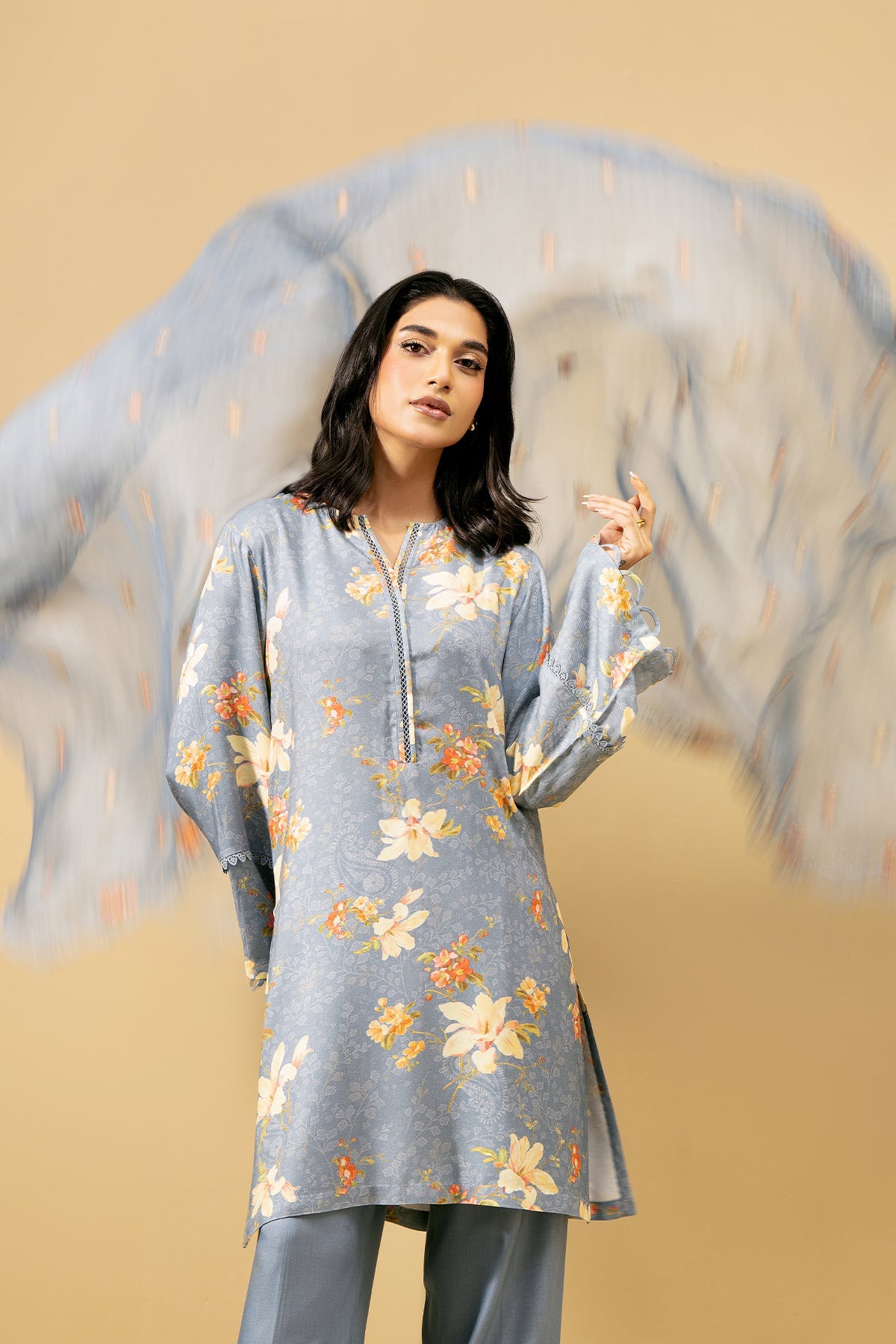 3 Piece - Embroidered Marina Suit