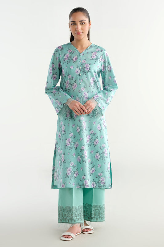 2 Piece - Printed & Embriodered Suit - C6210