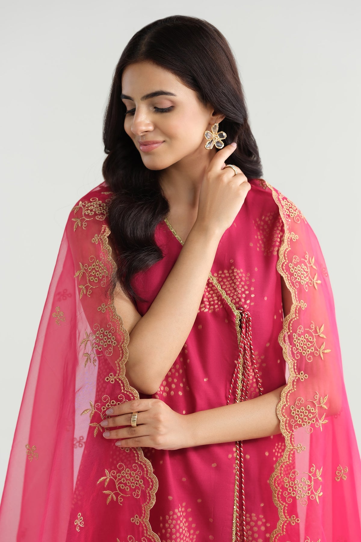 3 Piece -  Embroidered Suit - C6223