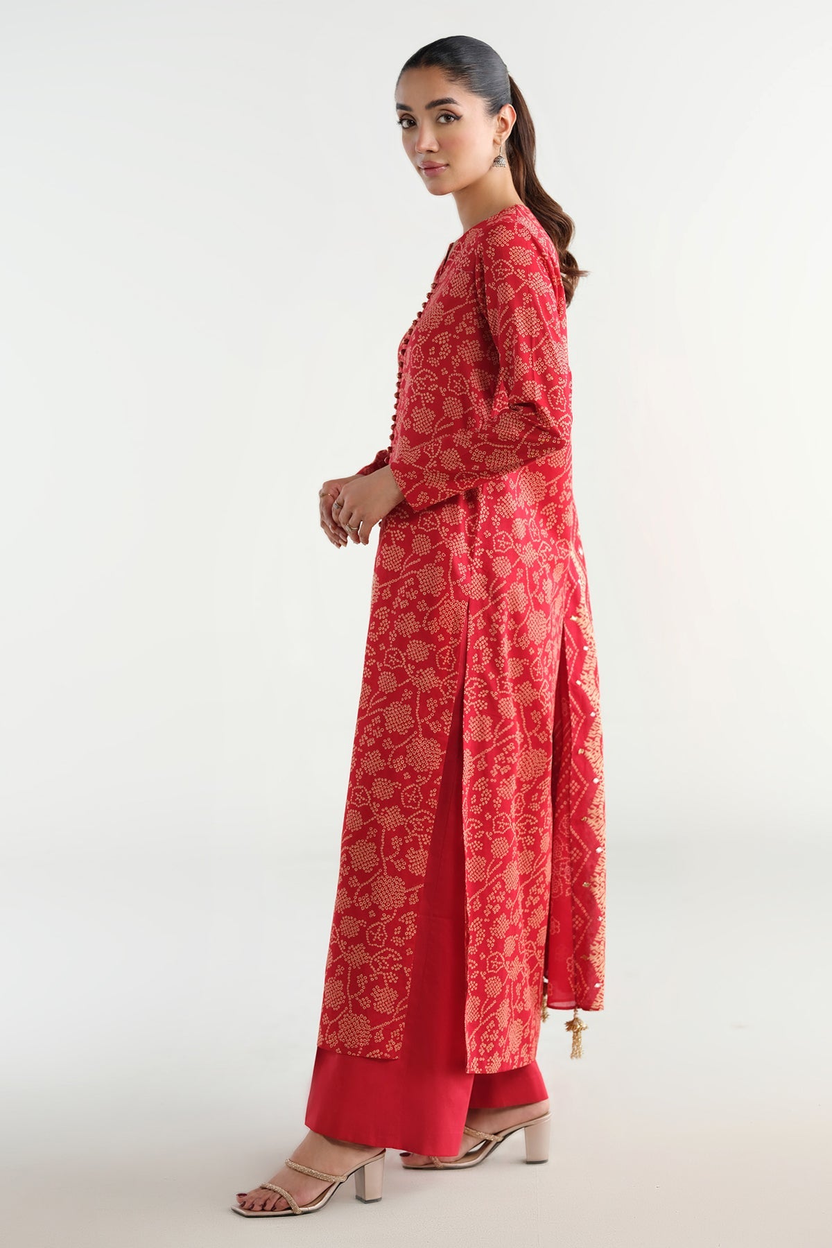 2 Piece - Printed & Embellished Suit - C6263
