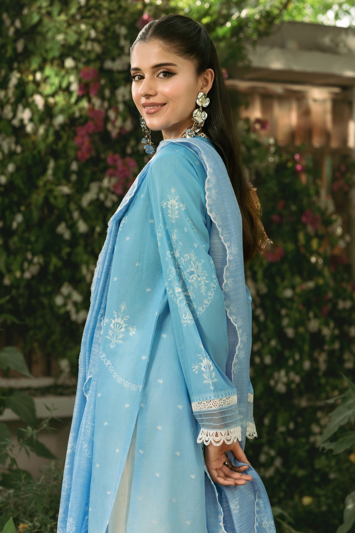 2 Piece - Printed & Embriodered Suit - C6201