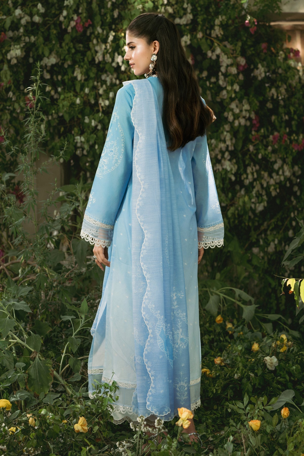 2 Piece - Printed & Embriodered Suit - C6201
