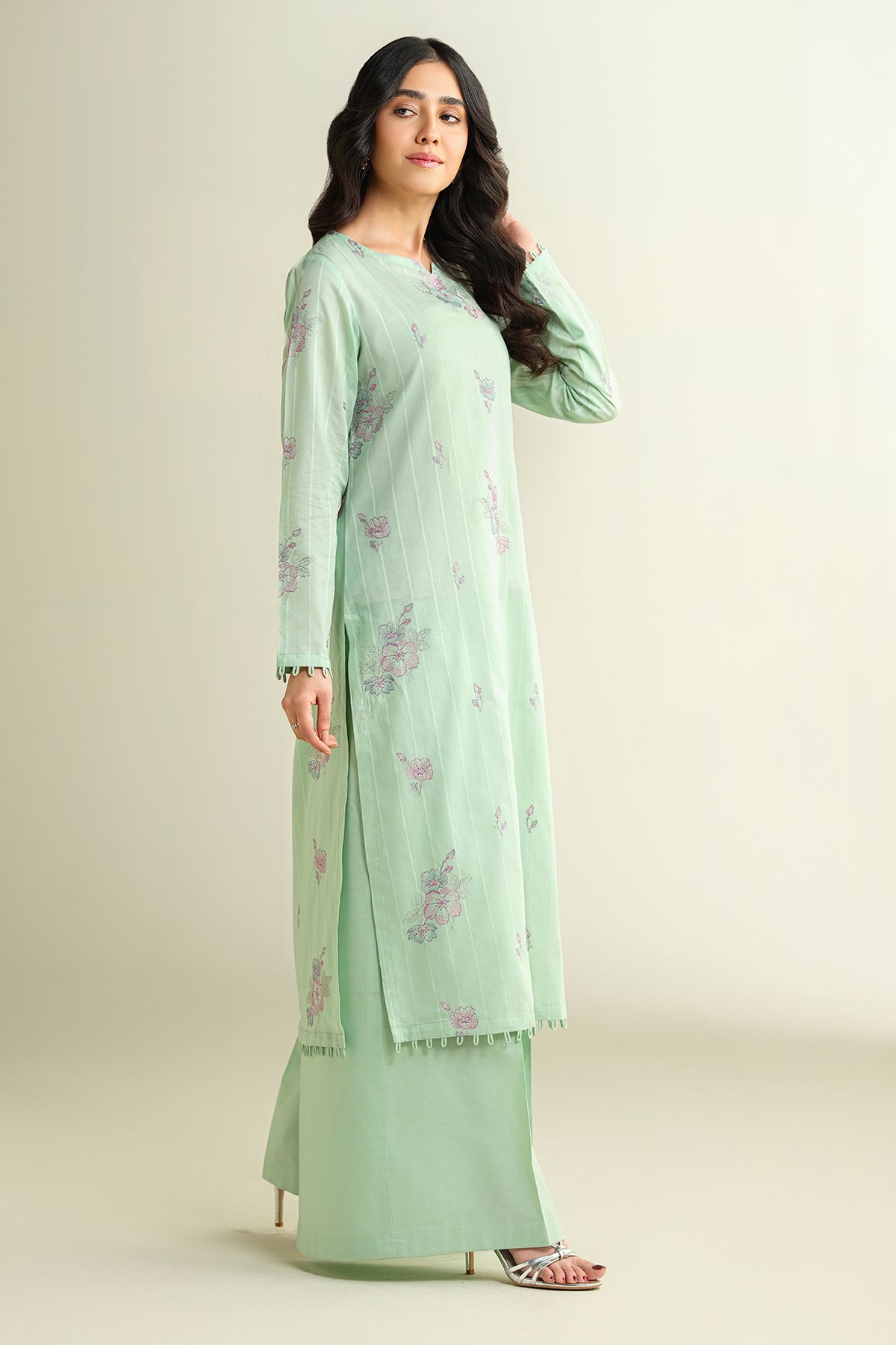 2 Piece - Embroidered Suit - E1605