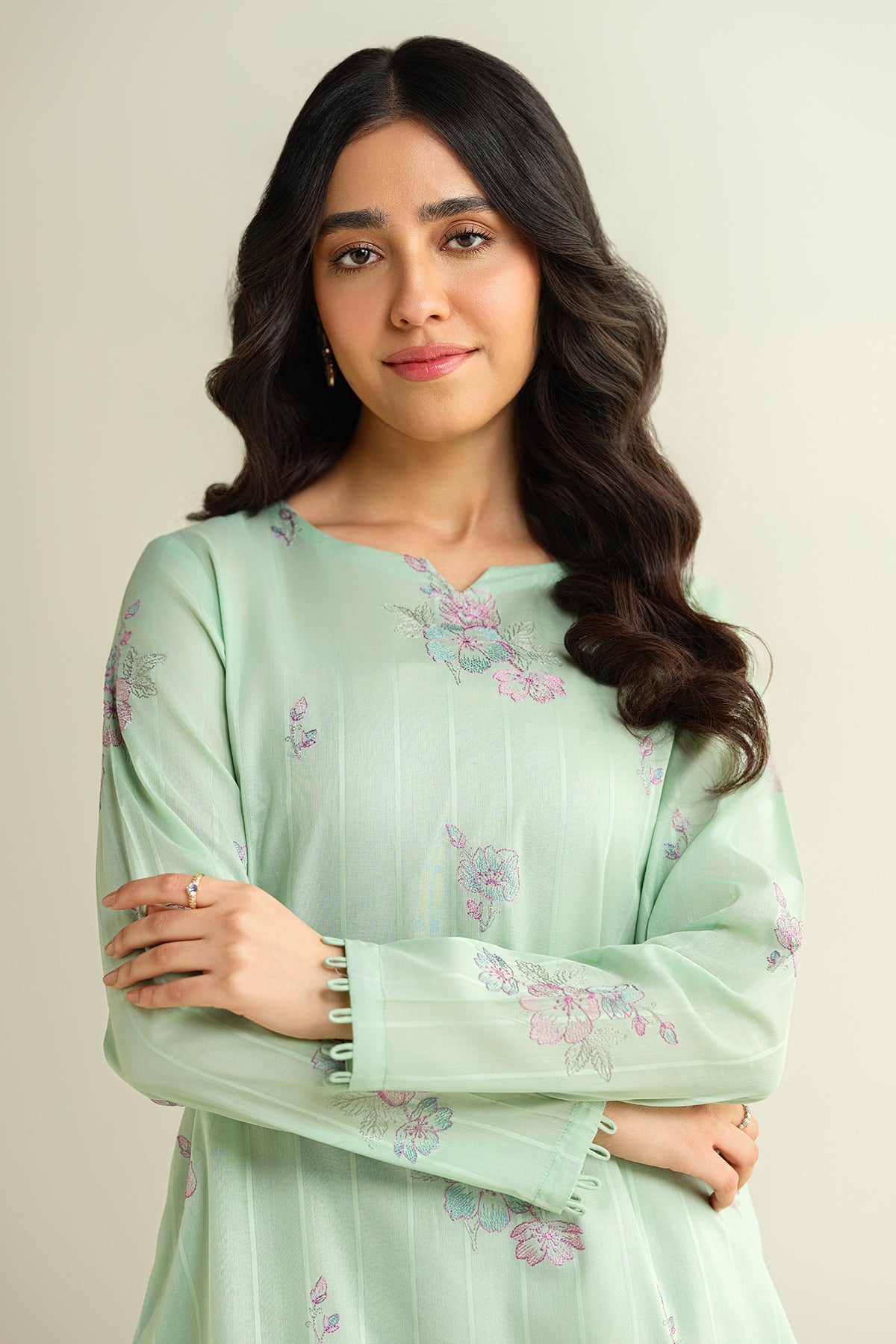 2 Piece - Embroidered Suit - E1605