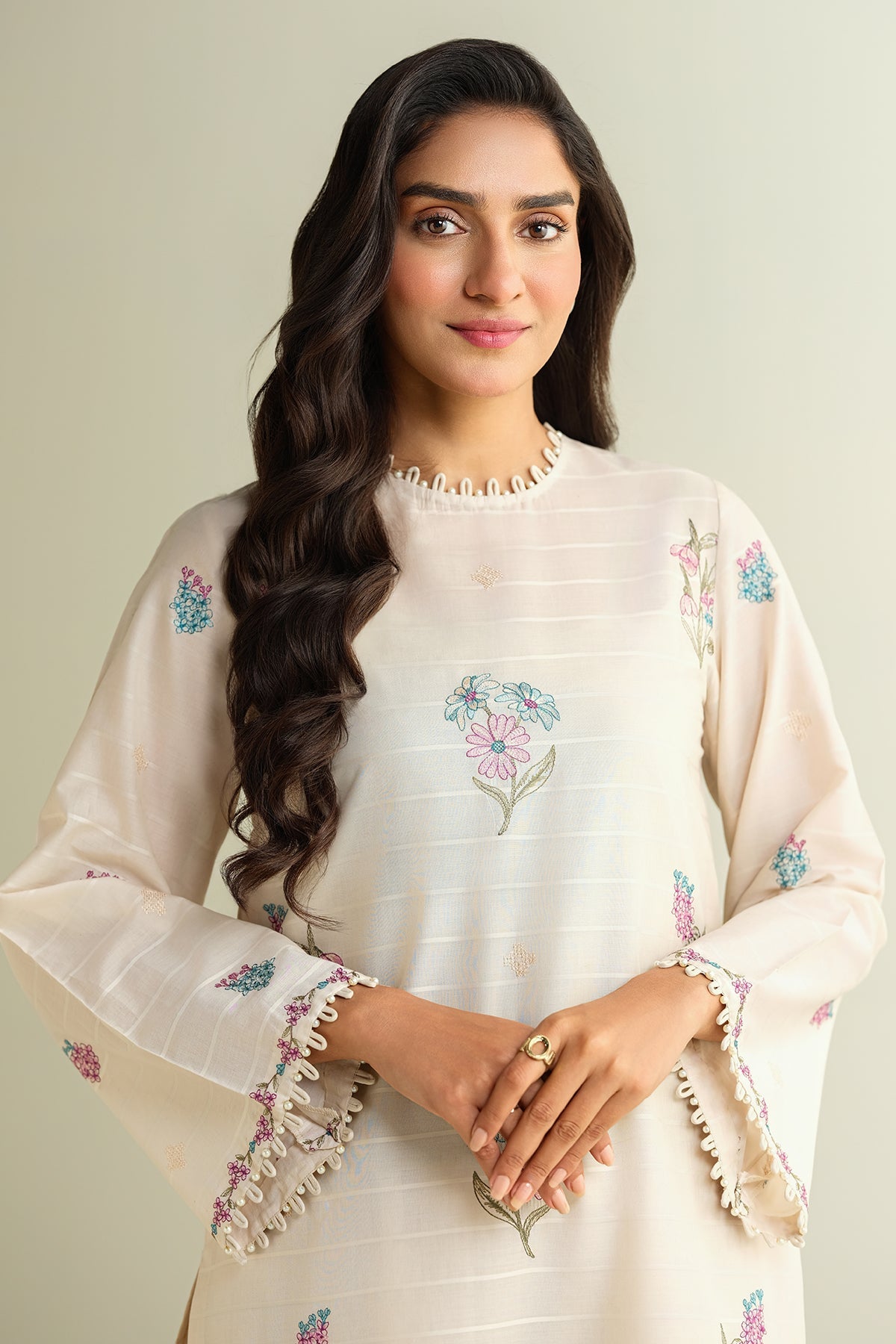 2 Piece - Embroidered Suit - E1606