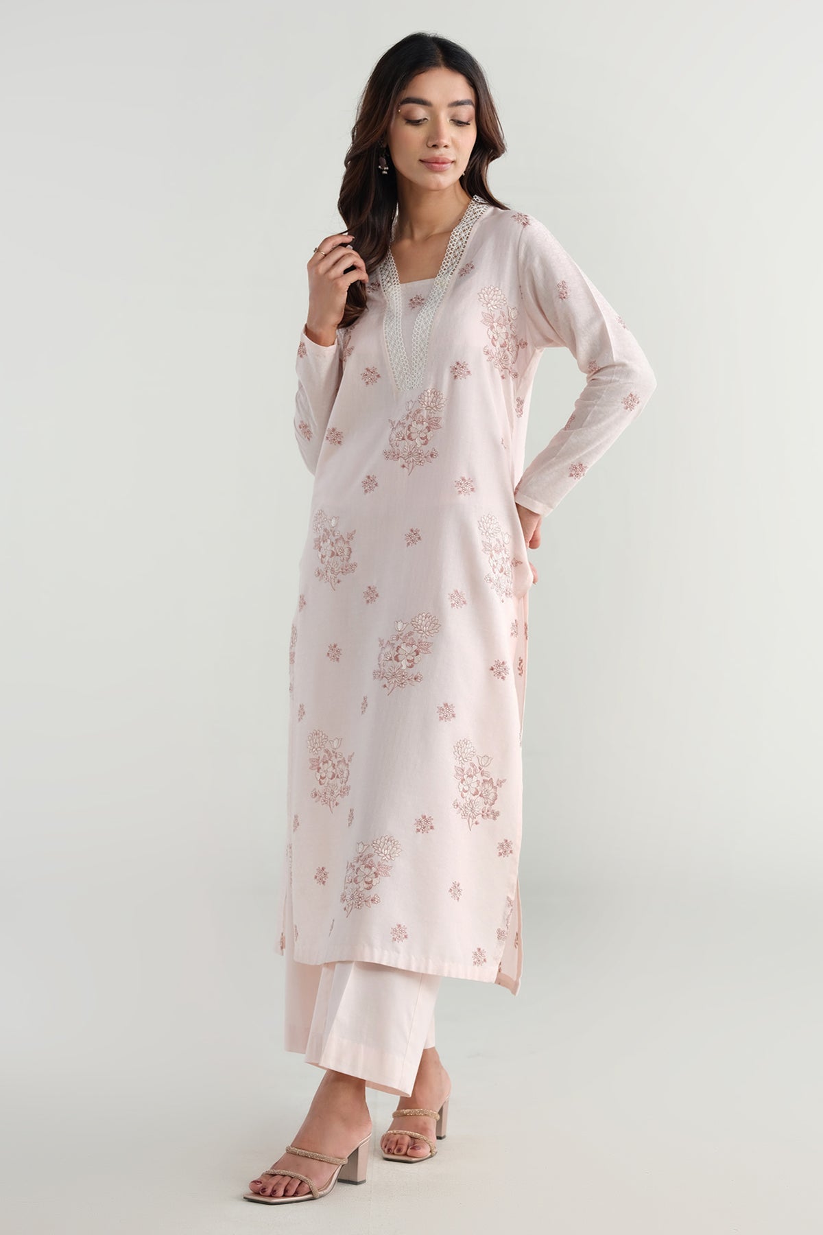 2 Piece - Embroidered Suit - E1607