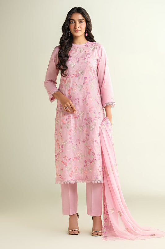 3 Piece -  Embroidered Suit - E1613