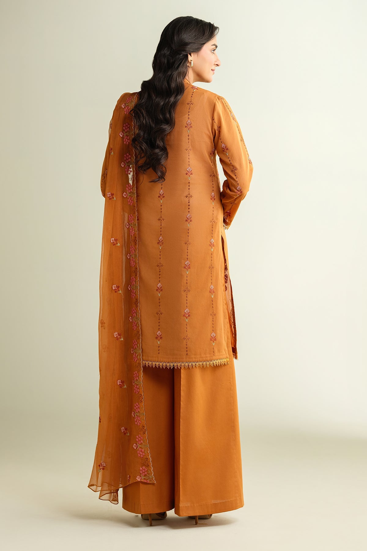 3 Piece -  Embroidered Suit - E1656