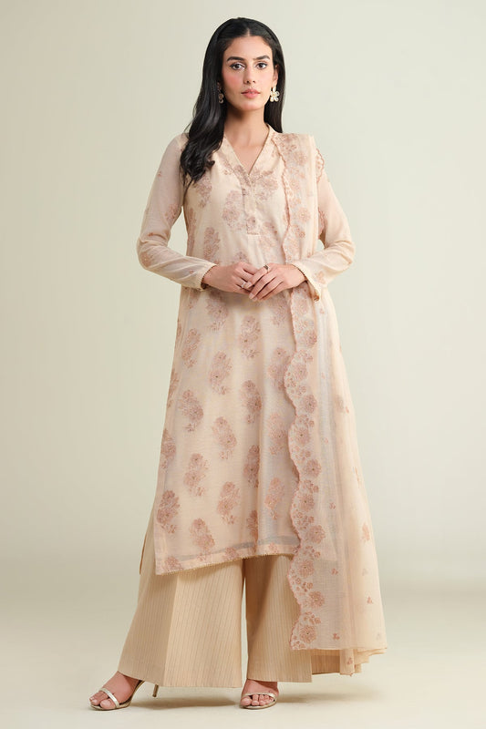 3 Piece-Embroidered & Embellished Suit-E1679