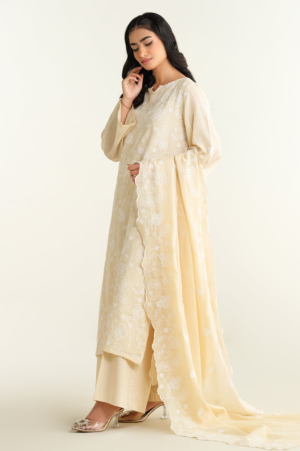 4 Piece - Embroidered Suit - E1702