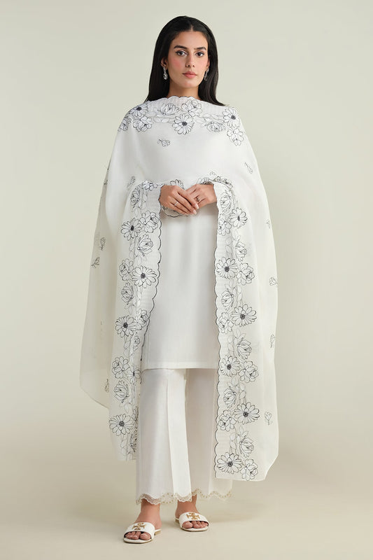 1 Piece-Embroidered Dupatta-E1710