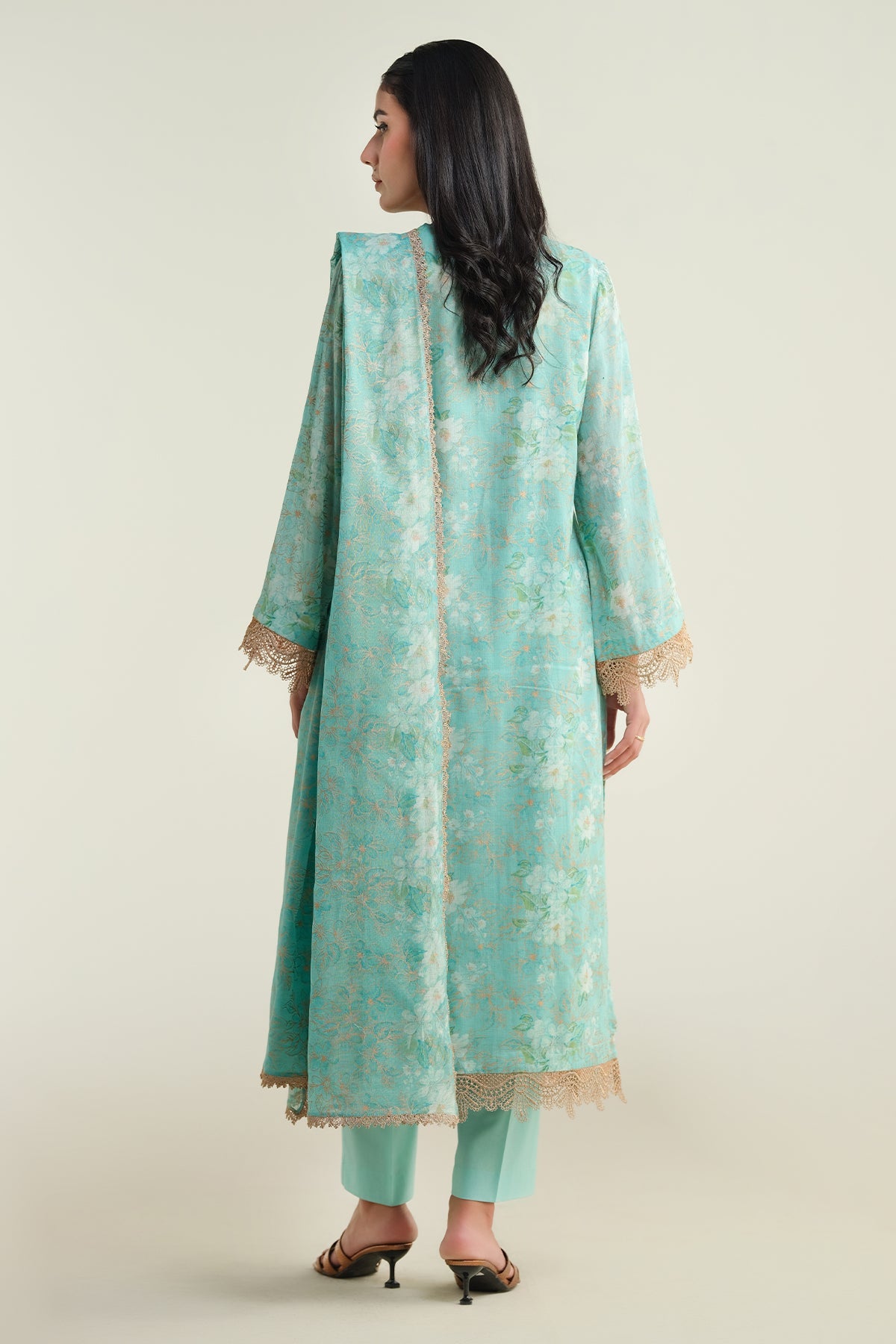 4 Piece-Printed & Embroidered Suit-E1729