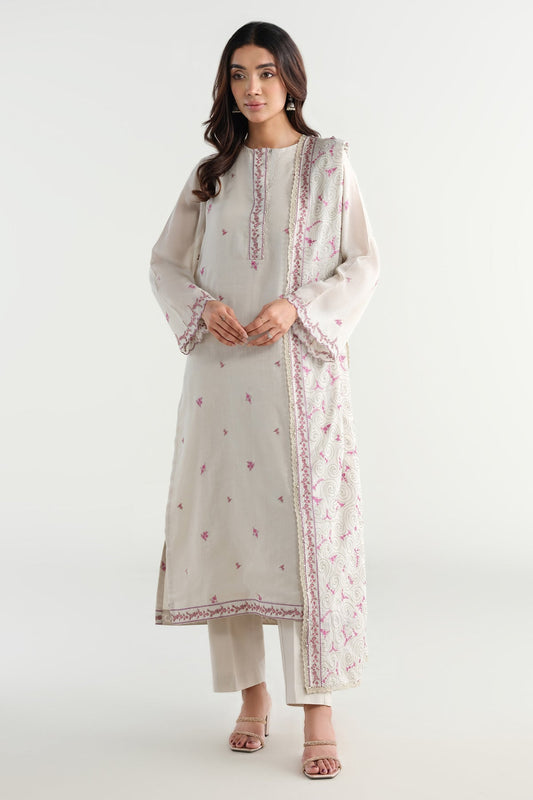 3 Piece - Embroidered Suit - E1734