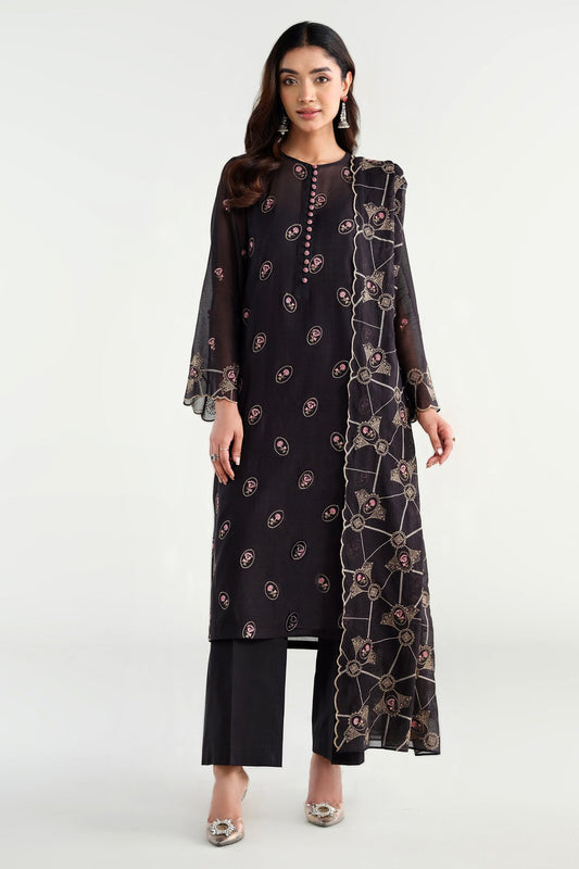 3 Piece - Embroidered Suit - E1735